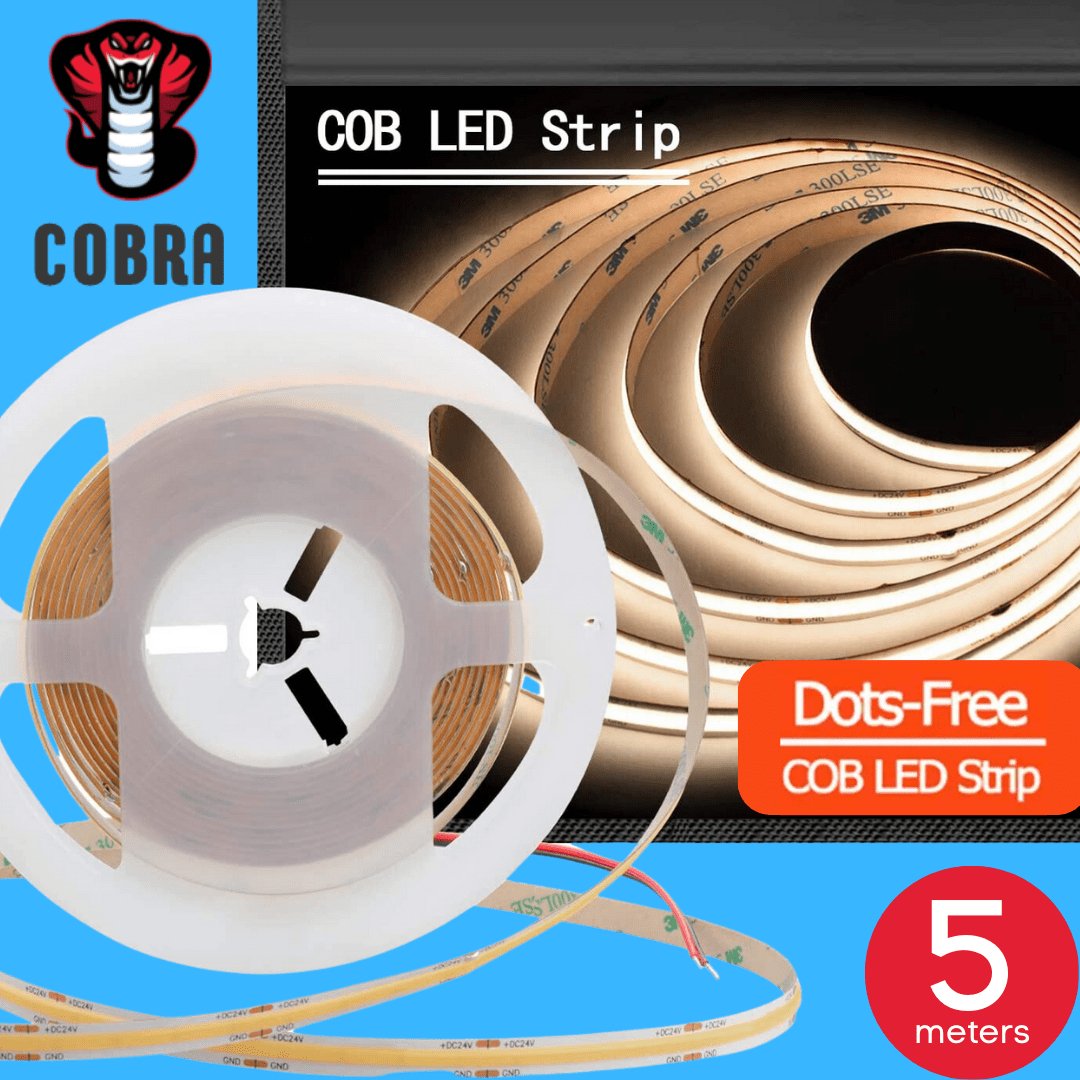 8mm | 10W/m 4000ºK | IP20 | COB Flexible LED Strip Light-Light Ropes & Strings-Lighting Creations